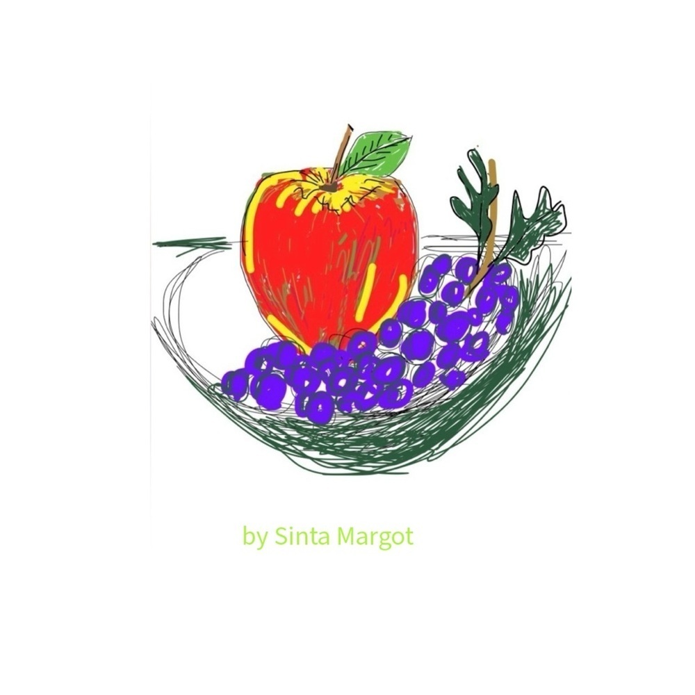 HANDCRAFTED Vibrant Fruit Bowl Art Print by me on a tablet
NWT